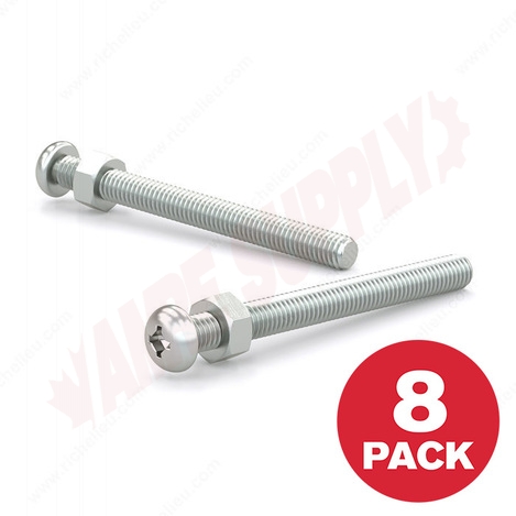 Photo 1 of PSBZ10242MR : Reliable Fasteners Machine Screw, Pan Head with Nut, #10 - 24 TPI x 2, 8/Pack