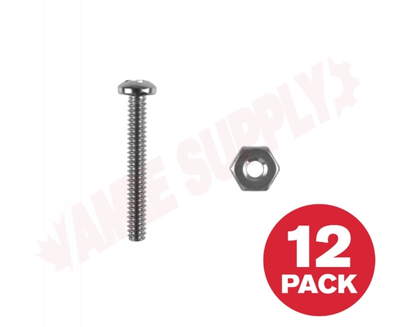 Photo 1 of PSBZ6321MR : Reliable Fasteners Machine Screw, Pan Head with Nut, #6 - 32 TPI x 1, 12/Pack