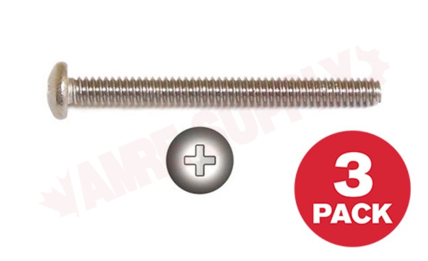 Photo 1 of PPMS1024112MR : Reliable Fasteners Machine Screw, Pan Head, 10-24 x 1-1/2, 3/Pack