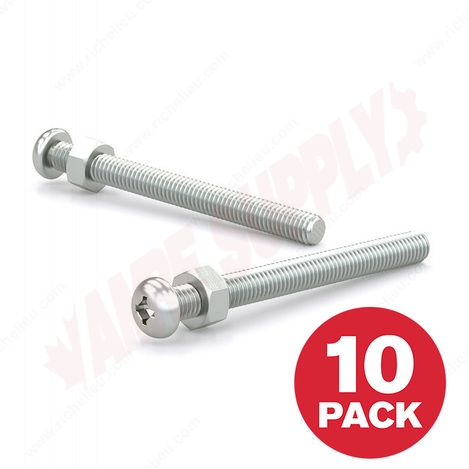 Photo 1 of PSBZ10241MR : Reliable Fasteners Machine Screw, Pan Head with Nut, #10 - 24 TPI x 1, 10/Pack