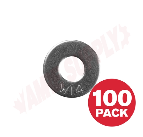 Photo 1 of PWZ14VP : Reliable Fasteners Flat Washer, USS, Zinc, 1/4, 100/Pack
