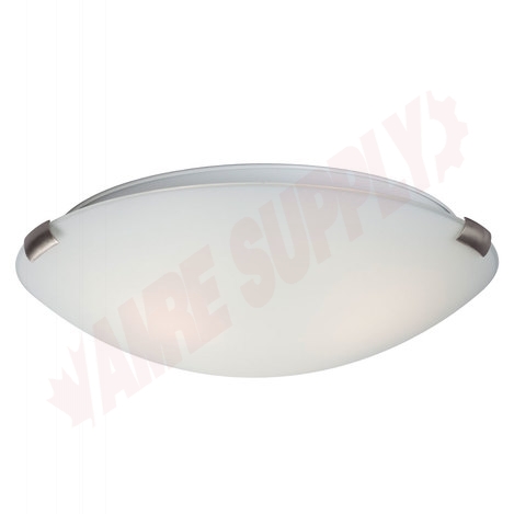 Photo 1 of L680416BW031A1 : Galaxy Lighting 16 Sola LED Flush Mount Ceiling Light, Brushed Nickel Steel and Glass, White Glass, 33W