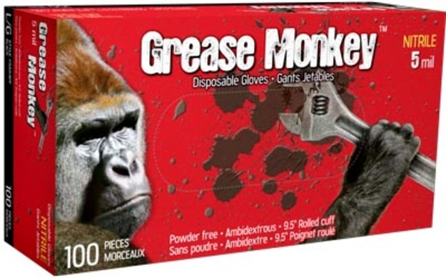 Photo 3 of 5554PF-S : Watson Grease Monkey Black Nitrile Disposable Gloves, Small, 5mil, 100/Box