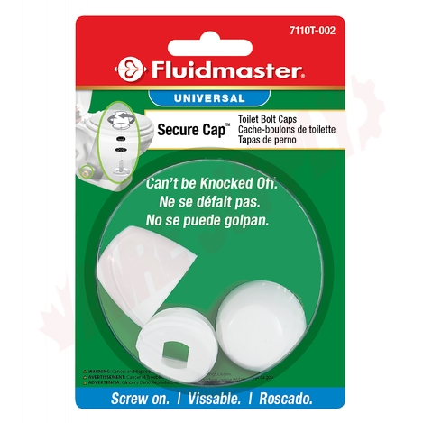 Photo 1 of 7110T-002-P10 : Fluidmaster Universal Plastic Secure Cap Toilet Bolt Caps, White