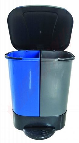 Photo 2 of 9600G : Globe Commercial Products Step-On 2 Stream Can Waste/Recycle, 2x26L 