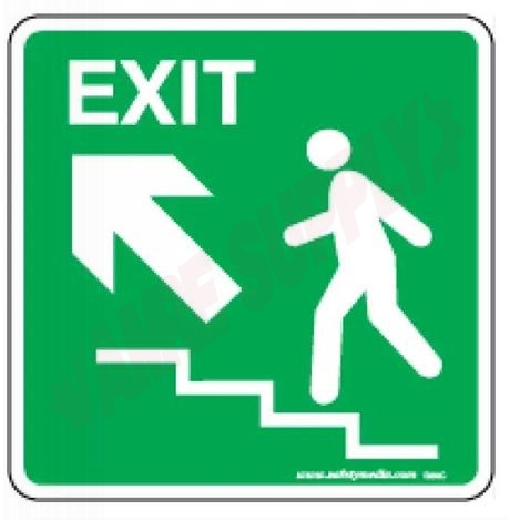 Photo 1 of SI88C : Safety Media Stairwell Exit Sign, Up/Left, Plastic, 8x 8 