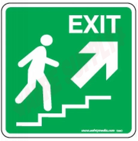 Photo 1 of SI88D : Safety Media Stairwell Exit Sign, Up/Right, Plastic, 8x 8 