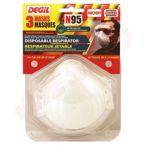Photo 1 of 7450100 : Degil Odyssey N95 Disposable Respirator Masks, 3/Pack