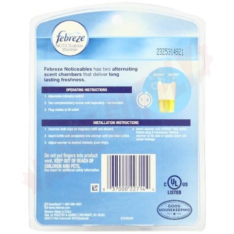 Photo 2 of 22714 : Procter & Gamble Febreze NOTICEables Alternating Scented Oil Warmer, White