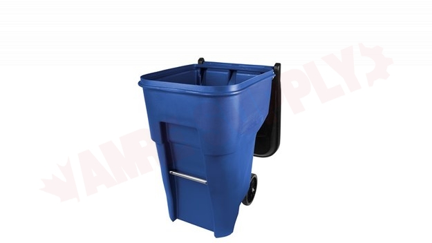 Photo 3 of 9W2273BLUE : Rubbermaid Brute Rollout Container, 95 Gallon, Blue
