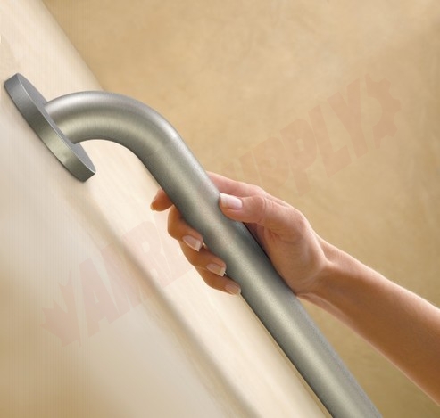 Photo 11 of R8718P : Moen Home Care Wall Mounted Concealed Screw Grab Bar, Peened Stainless Steel, 18 x 1.25
