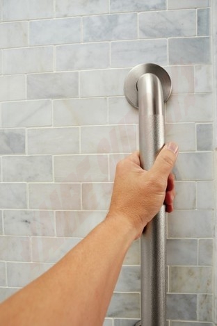 Photo 4 of R8918P : Moen Home Care Wall Mounted Concealed Screw Grab Bar, Peened Stainless Steel, 18 x 1.5