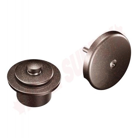 Photo 1 of T90331ORB : Moen Push-N-Lock Tub Drain Kit , Bronze