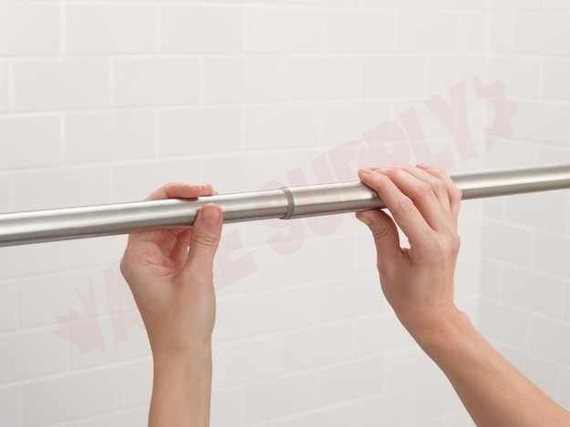 Photo 7 of TR1000BN : Moen Decorative Adjustable-Length Straight Tension Shower Curtain Rod, Brushed Nickel, 44 to 72