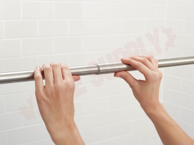 Photo 8 of TR1000BN : Moen Decorative Adjustable-Length Straight Tension Shower Curtain Rod, Brushed Nickel, 44 to 72