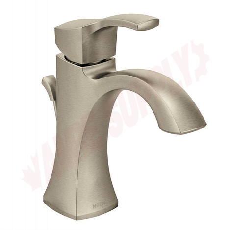 Photo 1 of 6903BN : Moen Voss 1-Lever Handle High Arch Lavatory Faucet with Metal Waste Assembly, Brushed Nickel