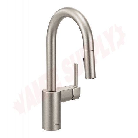 Photo 1 of 5965SRS : Moen Align One-Handle High Arc Pulldown Bar Faucet, Stainless Steel