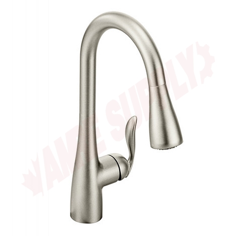 Photo 1 of 7594SRS : Moen Arbor 1-Lever Handle High-Arc Pull-Down Spray Kitchen Faucet, Spot Resist Stainless