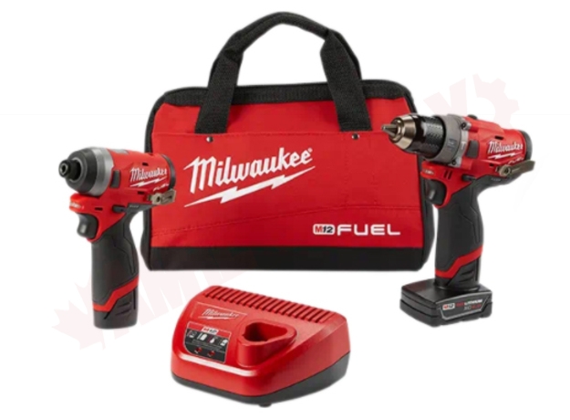 Photo 1 of 2598-22 : Milwaukee M12 2-Tool Combo Kit, Hammer Drill & Hex Impact Driver