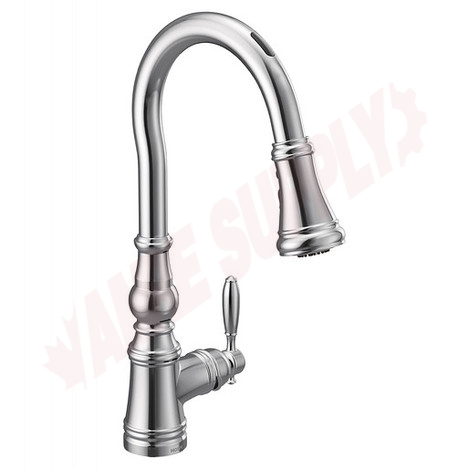 Photo 1 of S73004EVC : Moen Weymouth U Smart Single Handle High Arc Pull-Down Kitchen Faucet, Chrome