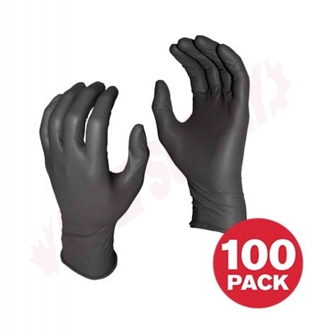 Photo 1 of 5554PF-S : Watson Grease Monkey Black Nitrile Disposable Gloves, Small, 5mil, 100/Box