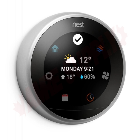 Photo 2 of NEST3007EF : Google Nest Learning Digital Thermostat, 3rd Gen, Stainless