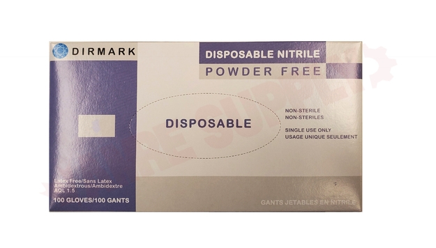 Photo 2 of 400123 : Dirmark Nitrile Latex & Powder Free Gloves, 3ml, Large, 100/Box