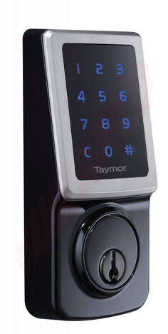 Photo 1 of 33-D5070 : Taymor Concierge 400 Electronic Deadbolt with Keypad, Polished Black with Satin Nickel
