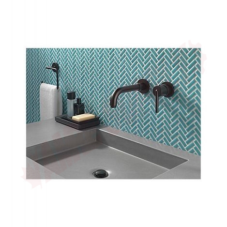 Photo 2 of T3559LF-BLWL : Delta Trinsic Single Handle Wall Mount Bathroom Faucet Trim, Matte Black 