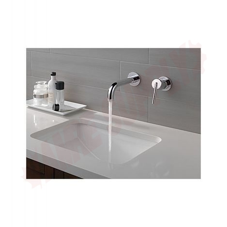 Photo 3 of T3559LF-WL : Delta Trinsic Single Handle Wall Mount Bathroom Faucet Trim, Chrome