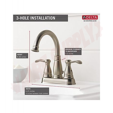 Photo 5 of 25984LF-BN-ECO : Delta Porter Two Handle Centerset Bathroom Faucet, Brushed Nickel