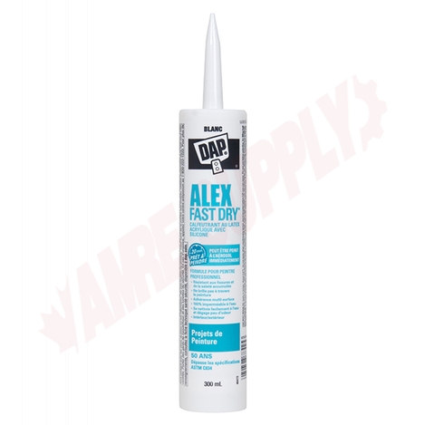Photo 1 of 78425 : DAP Alex Fast Dry Acrylic Latex Caulk, Plus Silicone, White, 300ml