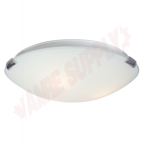 Photo 1 of 680416CH/WH : Galaxy Lighting 16 Flush Mount, Chrome, Painted White Glass, 3x60W