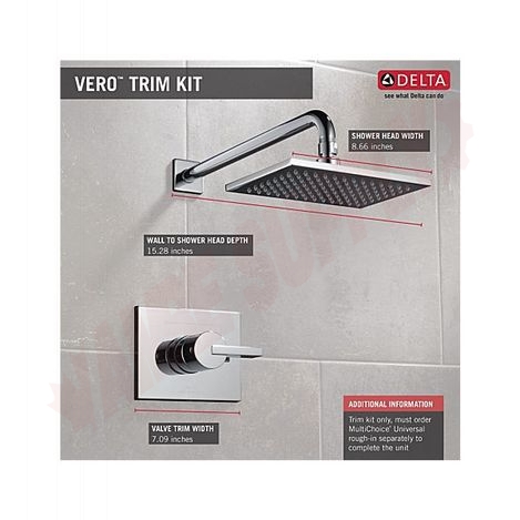 Photo 4 of T14253 : Delta Vero Monitor 14 Series Shower Faucet Trim, Chrome 
