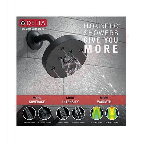 Photo 5 of T14259-BL : Delta Trinsic Monitor 14 Series H2Okinetic Shower Faucet Trim, Black