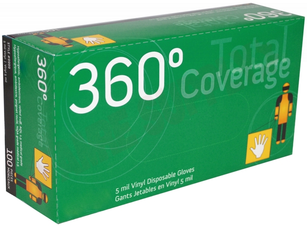 Photo 3 of 9999PF-S : Watson 360 Total Coverage Powder-Free Vinyl Gloves, Small, 100/Box