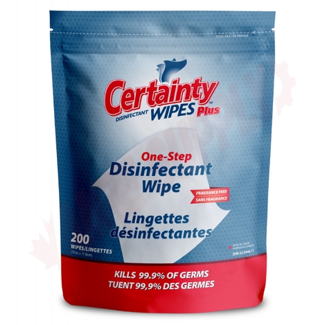 Photo 1 of 96200R : Certainty Plus Disinfectant Wipes Refill, 200/Pouch