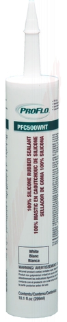 Photo 1 of PFC500WHT : ProFlo 100% Silicon Caulk Sealant, White, 10oz