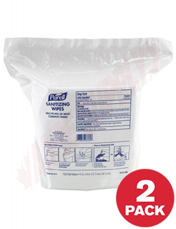 Photo 1 of 9217-02-CAN00 : Purell Hand Sanitizer Wipes Refill Pouch, 1700 Wipes, 2/Case