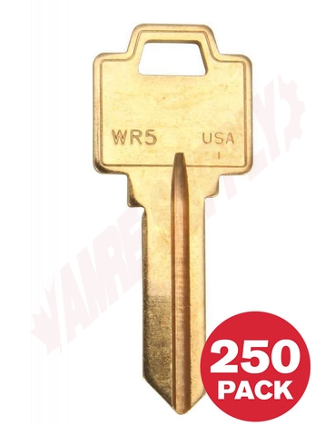 Photo 1 of WR5-BR-250PK : Taylor Weiser Key Blank, 250/Pack