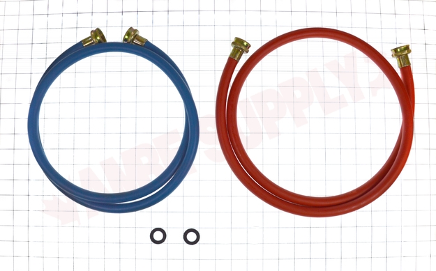 Photo 7 of 3805FFB-2RB : Supco 3805FFB-2RB Washer Blue & Red Fill Hose Set, Rubber, 2 Pieces, 60