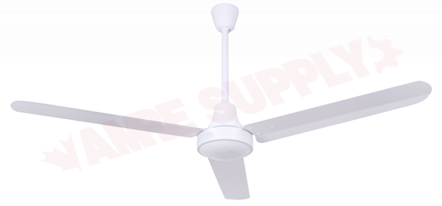 Photo 1 of CP56D11N : Canarm 56 Industrial Ceiling Fan, with Cord & Plug, White, Down Draft, 16 Downrod