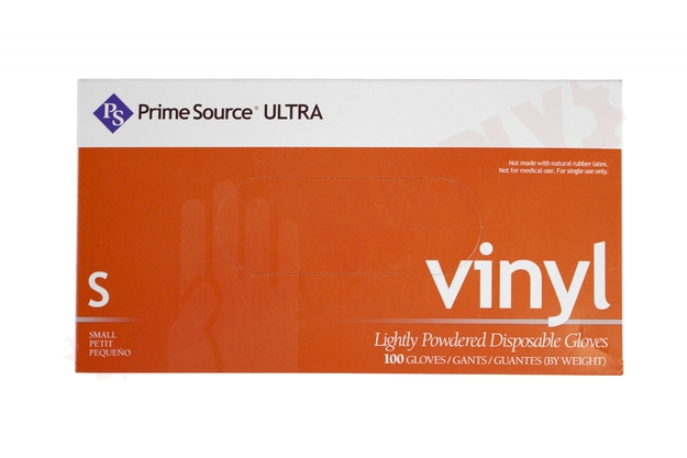 Photo 3 of 577602775 : Prime Source Vinyl Gloves, Powdered, Small, 100/Box