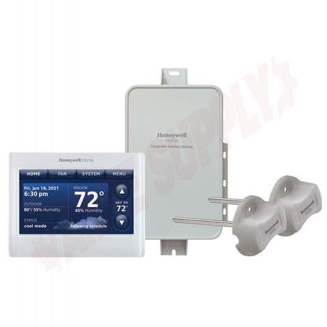 Photo 1 of YTHX9421R5085WW : Honeywell Home Prestige Indoor Air Quality Kit with Touchscreen Thermostat, Premier White