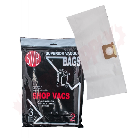 Photo 1 of BA90532 : Shop Vac Disposable Vacuum Filter Bags, 4-6.5 Gal, 3/Pack