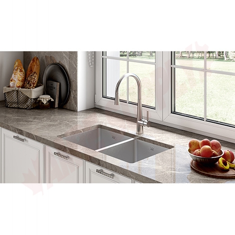 Photo 3 of BDU1831-9 : Kindred Brookmore Drop-In Undermount Kitchen Sink, 2 Bowls, Stainless Steel 