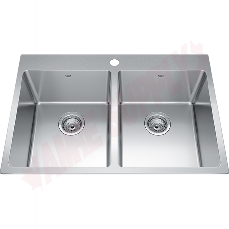 Photo 1 of BDL2131-9-1 : Kindred Brookmore Drop-In Kitchen Sink, 2 Bowls, 1 Hole, Stainless Steel