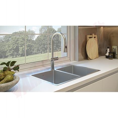 Photo 2 of BDL2131-9-1 : Kindred Brookmore Drop-In Kitchen Sink, 2 Bowls, 1 Hole, Stainless Steel