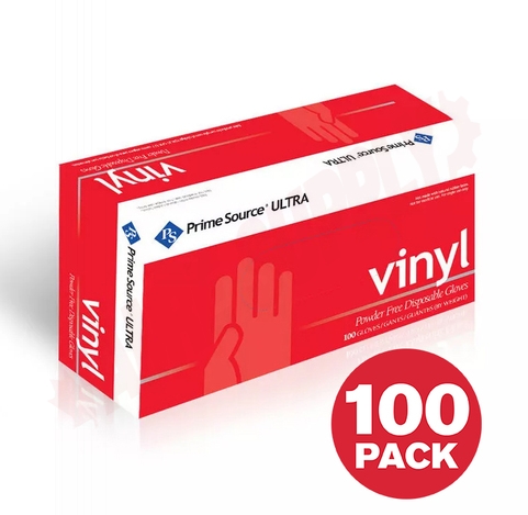 Photo 1 of 577602755 : Dura+ Clear Vinyl Gloves, Powdered, Extra Large, 100/Box