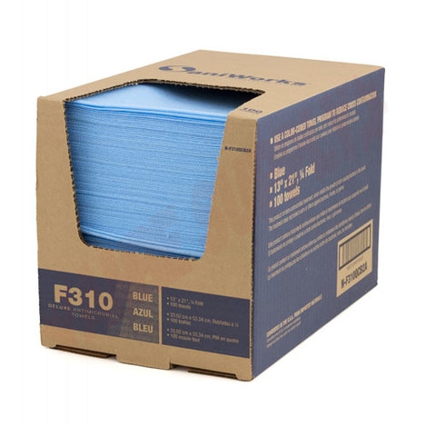 Photo 1 of N-F310QCB2A : SaniWorks Deluxe Disposable Towels, 13 x 21, Blue, 100/Box